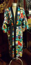 Ruth Norman New York Neiman Marcus wrap around lightweight robe jungle s... - £78.35 GBP