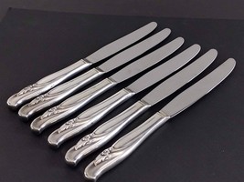 Rogers &amp; Bro EXQUISITE 6 Hollow Dinner Knives 8-7/8 &amp; 9&quot; Silverplate 1957 - £12.55 GBP