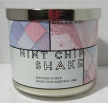 Bath &amp; Body Works 3-wick 14.5 oz Large Jar Scented Candle MINT CHIP SHAKE - £30.01 GBP