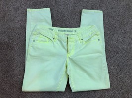 Womens 80s Color Neon Yellow Jeans Size 9 Ankle Skinny Mossimo Supply Co... - £10.32 GBP