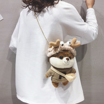 Cute Doll Crossbody Bag Women Glasses Bear Soft Mini Chain Bags Cute Plush - £19.61 GBP