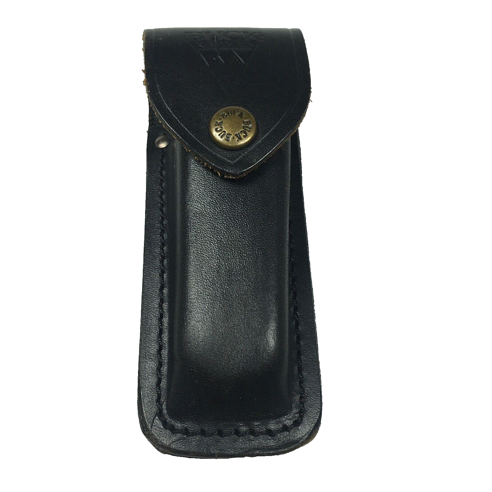 Vintage Buck 110 Pocket Knife SHEATH Black Leather Belt Loop up to 5" - $29.00