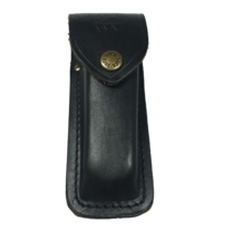 Vintage Buck 110 Pocket Knife SHEATH Black Leather Belt Loop up to 5&quot; - $29.00