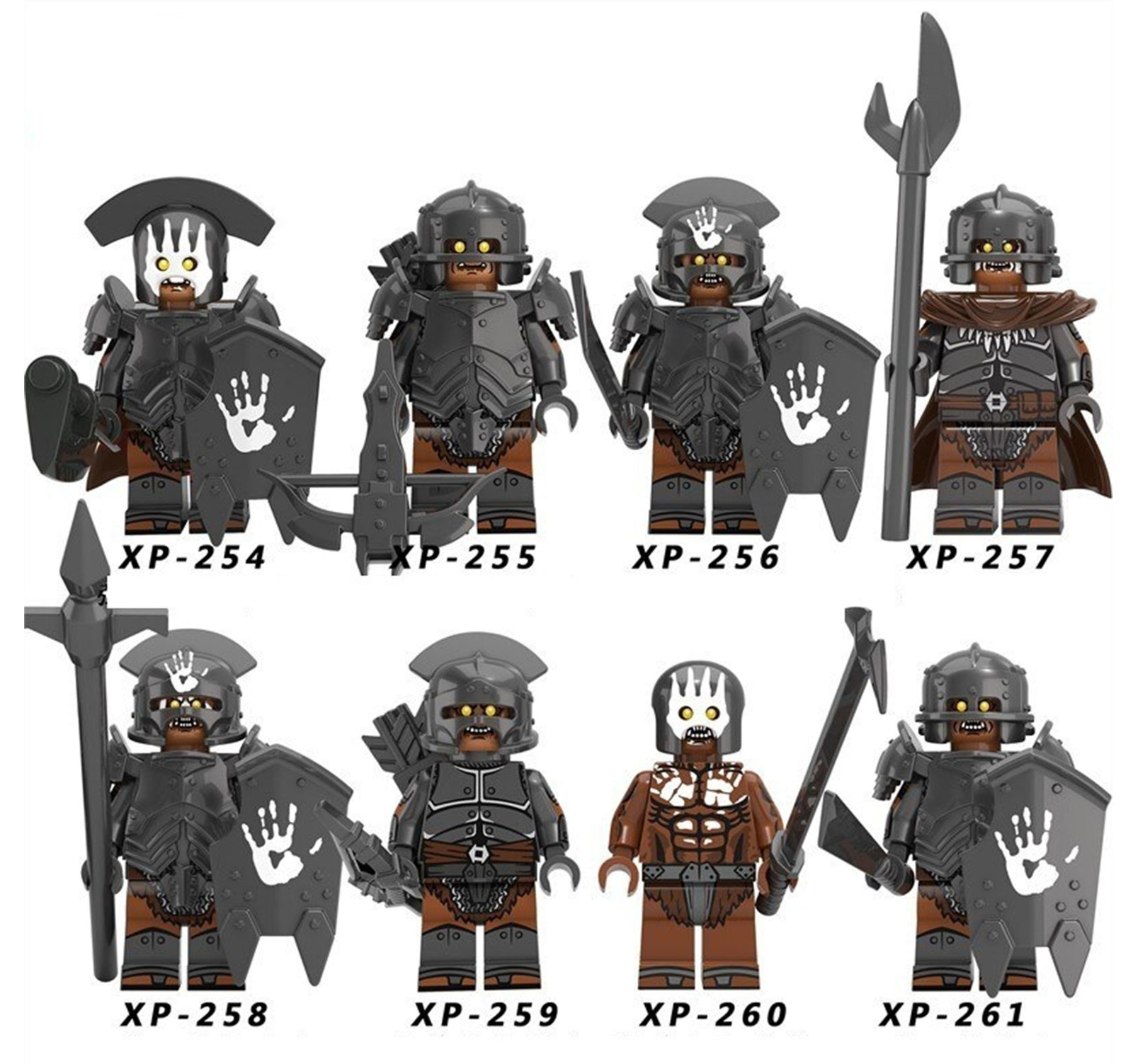 LOTR Custom Armored Gundabad Orcs Assortment 8 Minifigures Lot