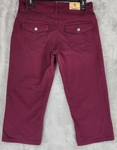 The D Denim Jeans Womens 10 Burgundy Distressed Momcore Flap Pocket Capris - £23.18 GBP