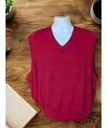 Mens Dark Red Burgundy Cotton Izod Sweater Vest 4XL Logo V Neck Pullover  - $220.86 MXN Mens Dark Red Burgundy Cotton Izod Sweater Vest 4XL Logo V Neck Pullover  - $220.86 MXN