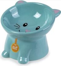 Nice Paws Tilted Cat Bowl - Blue Elevated New - $19.75