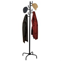 Black Metal Coat Rack Entry Hall Tree Hat Rack - £69.73 GBP