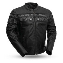 Men&#39;s Leather Savage 1.1-1.2mm Drum Dye Naked Cowhide Biker Jacket by FirstMFG - £231.76 GBP