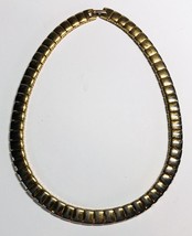 Vintage Napier Necklace Choker Silver &amp; Gold Tone. Signed Jewelry 6&quot;1/2 round - £11.58 GBP
