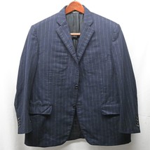 Canali 1934 52 | 42S Navy Blue Chalk Stripe Flannel 2Bn Blazer Sport Coat Jacket - £117.94 GBP