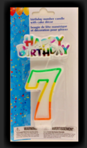 7th BIRTHDAY CANDLE 3 inch With glossy color HAPPY BIRTHDAY Cake Decorat... - $6.62