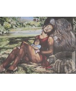 1995 Signed Sophia Lacroix MOTHER &amp; CHILD Poster Art Artist Miami Florid... - €253,32 EUR
