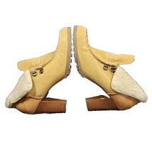 Ruff Hewn Willow Women Size 8.5 M Booties Brown Sherpa cuff  3&quot; Stacked Heels - £15.82 GBP