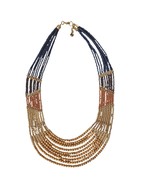 Vintage Multicolor Beads Multi Strand Statement Necklace Womens Costume ... - $24.26