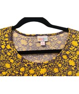 Women&#39;s Small LuLaRoe Irma Yellow Casual Tunic Shirt Floral High Low Sho... - $9.42 CAD