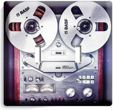 Retro Reel To Reel Recorder Player 2 Gang Light Switch Wall Plate Music Hd Decor - £12.64 GBP