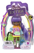 Barbie Extra Minis Doll 5.5&quot; Color-Block Hoodie Dress Boots Purple Hair 2021 - £11.09 GBP