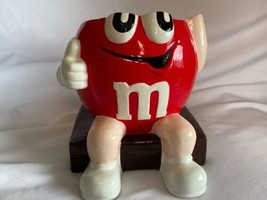 M &amp; M Red Sculpted Candy Mars Ceramic Benjamin &amp; Medwin Cookie Jar 2000 No Lid - £18.10 GBP