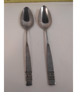 National Stainless Japan Teaspoon Rose Black Accent 6 3/8&quot; Lot of 2 - $180.56 MXN