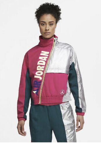 Primary image for Med Nike Women’s Jordan Winter Utility Jacket Pink Teal Silver Bomber CW6497-674