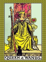 Decoration Poster from Vintage Tarot Card.Queen of Wands.Mystic Wall Decor.11418 - £13.39 GBP+