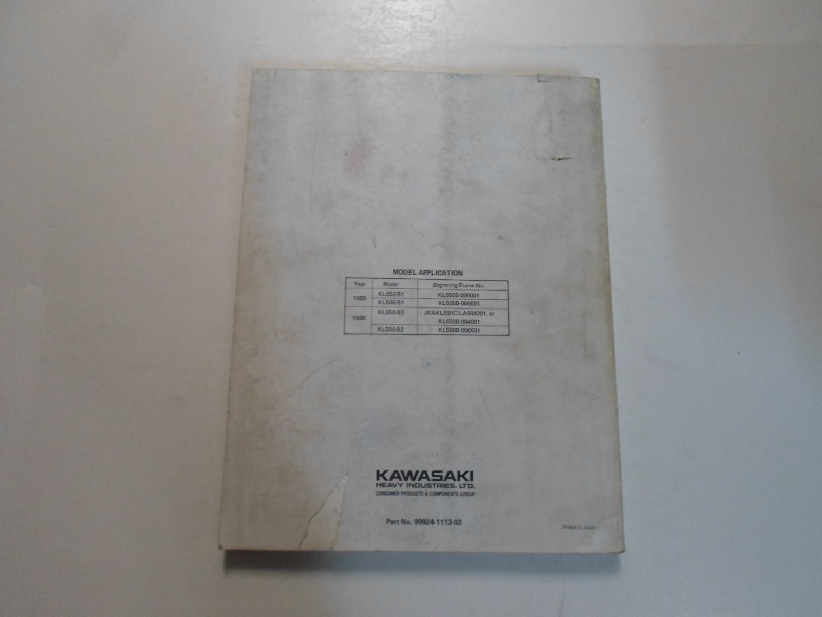 1989 1990 Kawasaki Tengai Moto Servizio Manuale Danneggiato Vetrata Fabbrica OEM Item image 12