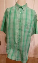R&amp;R Casual Men&#39;s Green Short Sleeve Button up Casual Dress Shirt XL - £16.25 GBP