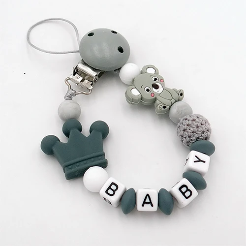 Personalized Name Silicone Nipple Dummy Holder Baby Pacifier Clip Porta ... - $22.43