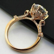 14K Yellow Gold Plated Silver 2Ct Round Cut Lab-Created Diamond Engagement Ring - £66.18 GBP