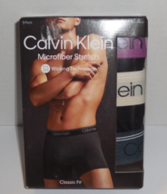 Calvin Klein 3 Pack XL 40-42 Boxer Briefs Underwear Black New Microfiber - $29.65