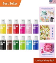 12 Rich and Vibrant Colors Oil-Based Food Coloring - Perfect for Cake De... - $111.99