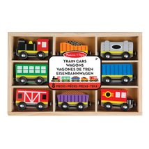 Melissa &amp; Doug Wooden Train Cars (8 pcs) - Magnetic Train, Wooden Train Toys, Tr - £14.06 GBP