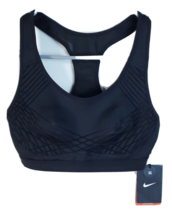 Nike Sports Bra Womens Size XS Black Knit Criss Cross Stripes On Front NWT - £19.57 GBP