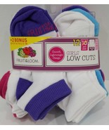 Fruit of the Loom Girls Low Cut Socks 12-Pack, Size S/CH 6-101/2 (LOC G-13) - $20.82 CAD