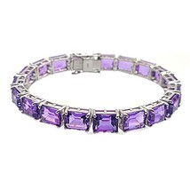 Amethyst Herren Armband 6x8 MM Oktagon Amethyst Armband 925 Silber - £142.40 GBP+