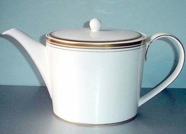 Monique Lhuillier Ruban D&#39;Or Teapot Gold Trim Royal Doulton New No Box - £54.52 GBP