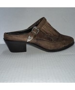 Dingo Brown Vintage Distressed Leather Western Mules Shoe Size 8 - $48.51