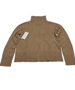 Joie Sweater Womens S Brown 2 Ply Cashmere Cable Knit 1/4 Zip Pullover Preppy - $74.75