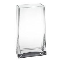 7 Clear Glass Rectangle Handmade Vase - £53.34 GBP
