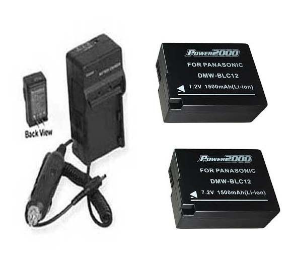2X DMW-BLC12, DMW-BLC12E, Batteries + Charger for Panasonic DMC-FZ1000, DMC-GH2, - $35.06