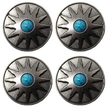 4 Conchos Rhinestone Horse Saddle Western Rodeo Bridle Turquoise CO95 - $24.74