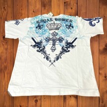 NWT Y2K Ablanche White 3XL 100% Cotton Embroidered ROYAL POWER Cross And... - $45.00