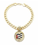 [Icemond] Cuba Flag Round Pendant Cuban Chain - £33.39 GBP+