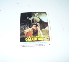 BattleStar Galactica Trading Card 1978 Vintage #76 Starbuck &amp; Boxey - £1.19 GBP