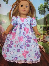 homemade 18" american girl/madame alexander purple butter nightgown doll clothes - $17.82
