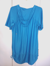 Free Country Ladies Ss Hooded Thin Blue Breathable POLY/SPAN. TOP/DRESS-L-POUCH - £8.96 GBP