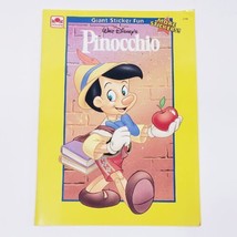 Vintage 1992 DISNEY Pinocchio Sticker Fun Coloring Book. GOLDEN Unused. - $10.78
