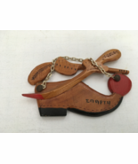 Vintage small wood boot shoe shape  hanging eastern  European travel sou... - €17,15 EUR