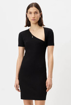 John Elliott Cotton Rib Asymmetrical Dress in Black 2/Medium M Women&#39;s Midi - £38.88 GBP